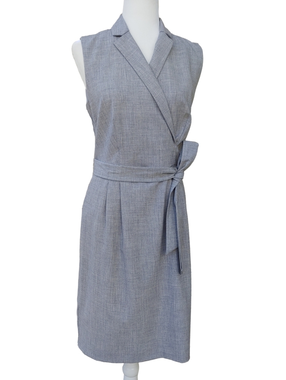 Ann Taylor NEW Gray Tie-Waist Sleeveless Blazer Dress Women's 8 NWT - Picture 1 of 16